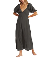 Billabong Juniors' Love Fade Puff-Sleeve Cotton Maxi Dress