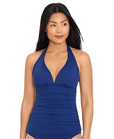 Lauren Ralph Lauren Beach Club Solid Molded Cup Halter Tankini Top