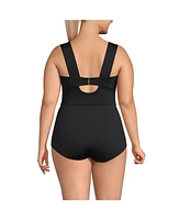 Lands' End Plus Square Neck Midkini Swimsuit Top