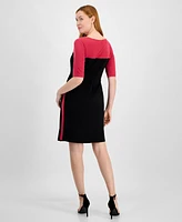 Connected Petite Elbow-Sleeve Sheath Dress