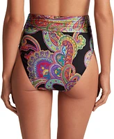 Lauren Ralph Women's Paisley-Print High-Waist Bikini Bottoms