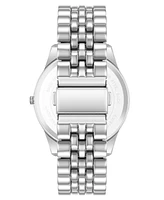 Steve Madden Men's Coin Edge Silver-Tone Alloy Metal Watch, 44mm