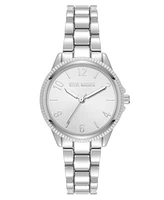 Steve Madden Women's Everyday Silver-Tone Alloy Metal Bracelet Watch, 30mm