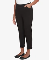 Alfred Dunner Women's Romancing the Stone Cuffed Ankle Ponte Pants