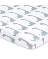 The Peanutshell Pack n Play, Mini Crib, Portable Crib or Fitted Playard Sheets for Baby Boy, Blue Dino, 3 Pack Set