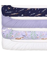 The Peanutshell Lunar Love Microfiber 4 Pack Crib Sheets