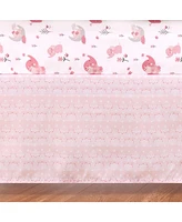 The Peanutshell Pink Elephant 8 Piece Baby Nursery Crib Bedding Set, Quilt, Crib Sheets, Crib Skirt, and Mobile