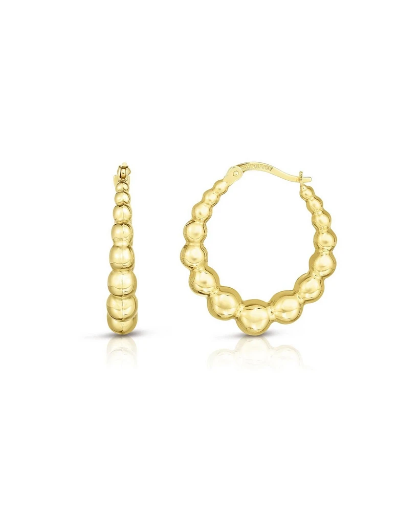 The Lovery Graduating Bead Hoop Earrings 14K Gold