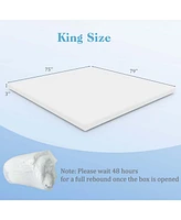 Costway 3" Gel-Infused Memory Foam Mattress Topper with Removable & Washable Cover
