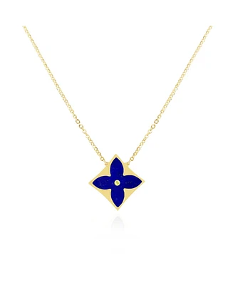 The Lovery Lapis Luxe Flower Necklace 14K Gold