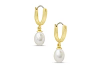 Lily Nily Girls Freshwater Pearl Dangle Hoop Earrings