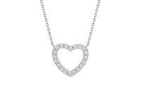 Lily Nily Girls Open Heart Cz Necklace in Sterling Silver