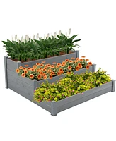 Slickblue Raised Garden Bed Horticulture Outdoor Elevated Flower Box Tiered Garden Bed Wooden Vegetables