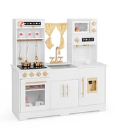 Hongge Pretend Play Kitchen for Kids with Coffee Maker