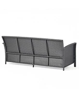 Slickblue Stylish 3-Seater Outdoor Sofa Wicker with Water-Resistant Cushions