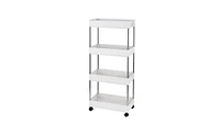 Slickblue 4-Layer Mobile Storage Cart Multi-Functional Shelving for Kitchen, Bathroom, and Laundry Spaces