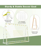 Hongge 2-in-1 Kids Soccer Rebounder and Soccer Goal with Adjustable Height