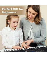 Hongge 61-Key Portable Electronic Keyboard Piano with Stand and Stool