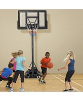Hongge 4.25-10 Feet Adjustable Basketball Hoop System with 44 Inch Backboard