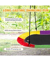 Hongge 60 Inches Saucer Swing with Led Lights for Kids and Adults