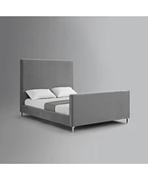 Inspired Home Stefania Velvet Platform Bed Queen