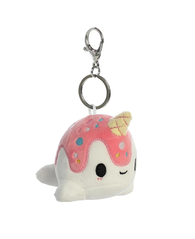 Aurora Mini Vanilla-Berry Nomwhal Keychain Tasty Peach Enchanting Plush Toy White 4"