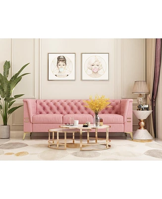 Streamdale Furniture Luxurious Chesterfield Velvet Sofa with Opulent Tufting and Glamorous Appeal