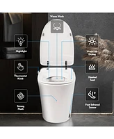 Streamdale Furniture Smart Bidet Toilet with Remote Control and Multiple Adjustable Settings