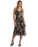 Sam Edelman Women's Floral Sequin V-Neck Midi Dress