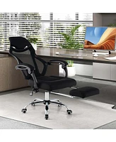 Costway Ergonomic Mesh Office Chair with Footrest Height-Adjustable & Tilting Backrest