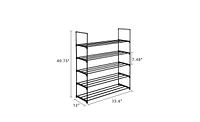 Slickblue 5-Tier Black Shoe Rack Tower Shelf Organizer for Bedroom, Entryway, Hallway, and Closet Storage