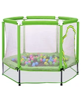 Slickblue 55" Toddlers Trampoline with Safety Enclosure Net & Balls