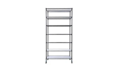 Slickblue 7-Tier Heavy-Duty Metal Wire Shelving Unit, 2450 lbs Capacity with Wheels & Liners for Kitchen, Garage, Closet - 81.5"H x 48"L x 18"D