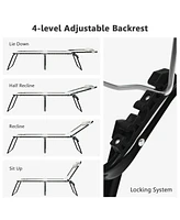 Inolait Sugift Folding Heightening Design Beach Lounge Chair with Pillow for Patio