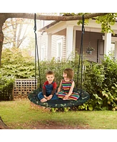 Hongge 40 Inch Flying Saucer Tree Swing Outdoor Play Set with Adjustable Ropes Gift for Kids