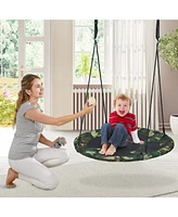 Hongge 40 Inch Flying Saucer Tree Swing Outdoor Play Set with Adjustable Ropes Gift for Kids