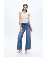 Bayeas Women's Jess High Rise Relaxed Straight Jeans Bluelover