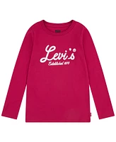 Levi's Toddler and Little Girls Long Sleeve Script Logo T-shirt