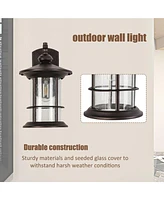 Flynama 1-Light Black Outdoor Wall Sconce (1-Pack)