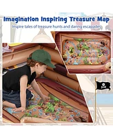 Hongge Inflatable Pirate Ship Playhouse with Built-in Motor and Inflatable Toy Sword