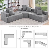 Luxury Boucle L-Shaped Sectional Sofa Bed: Spacious and Convertible