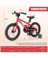 Hongge 16-Inch Kids' Bike with Handbrake, Coaster Brake, and Bell for Ages 4-7