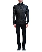 Karl Lagerfeld Paris Men's Slim Fit Quarter-Zip Long Sleeve Double Needle Sweater