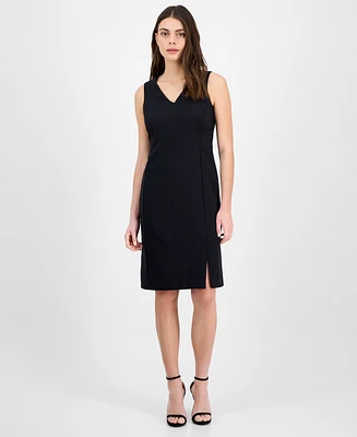 Anne Klein Women's Seam-Detail Sleeveless Shell Dress