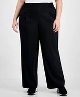 Id Ideology Plus Wide-Leg Pull-On Ankle Pants, Exclusively at Macy's