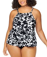 Island Escape Plus Size Cali Printed Tankini Plus Size Solid Bikini Briefs Exclusively At Macys