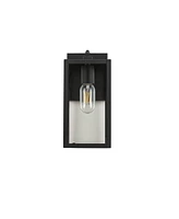 Flynama Dusk to Dawn Sensor Outdoor Wall Light, Waterproof Outdoor Wall Lamps, Wall Sconce with Seeded Glass, Matte Black