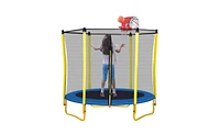 Slickblue 5.5FT Kids Trampoline with Safety Enclosure, 65" Mini Toddler Trampoline for Indoor & Outdoor Use