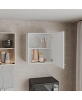 Sterling Wall Cabinet with 1 Door and 2 Shelves, White