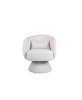 Streamdale Furniture Elegant Swivel Linen Barrel Chair with Ergonomic Design